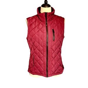 Andrew Marc Dark Red Quilted Vest